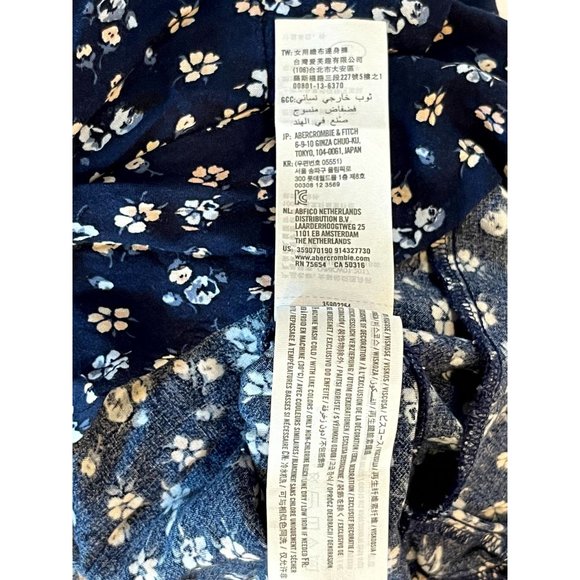 Hollister California Women Ditsy Print Romper Front Knot Back Keyhole Blue SZ S - Picture 11 of 11